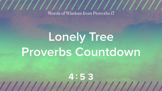 Lonely Tree Proverbs 17 Wisdom Countdown