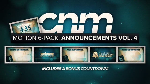 Motion 6-Pack: Announcements Vol.4