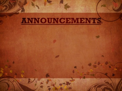 Autumn Wind Announcements